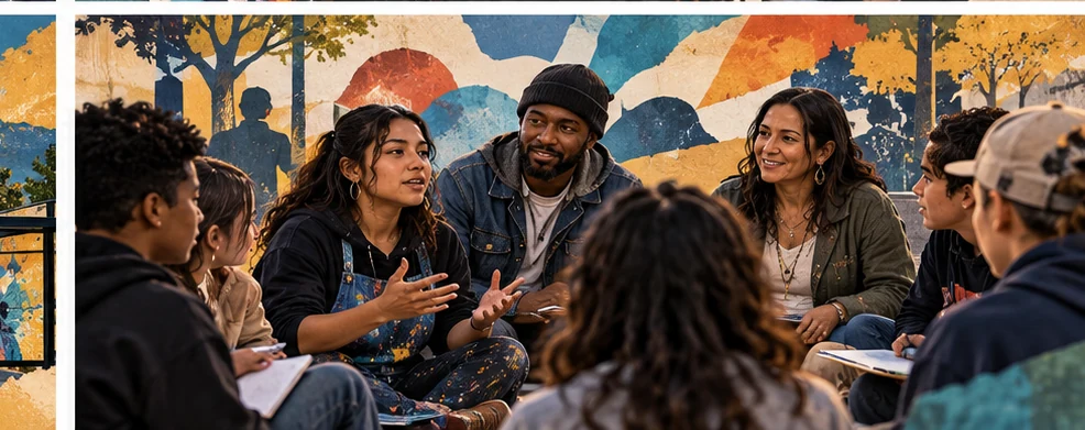 Abstract illustration representing community partnership